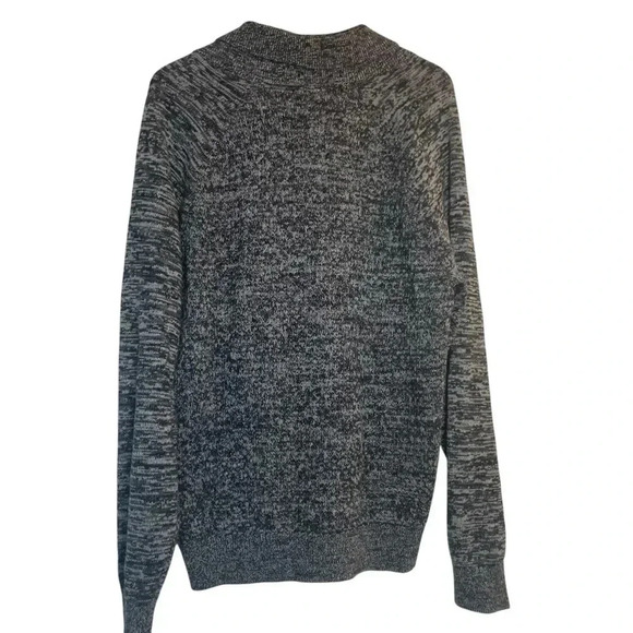 Gap Cardigan Sweater Men's Large Marled Gray Cotton Classic Shawl Neck Button Up - Picture 4 of 9